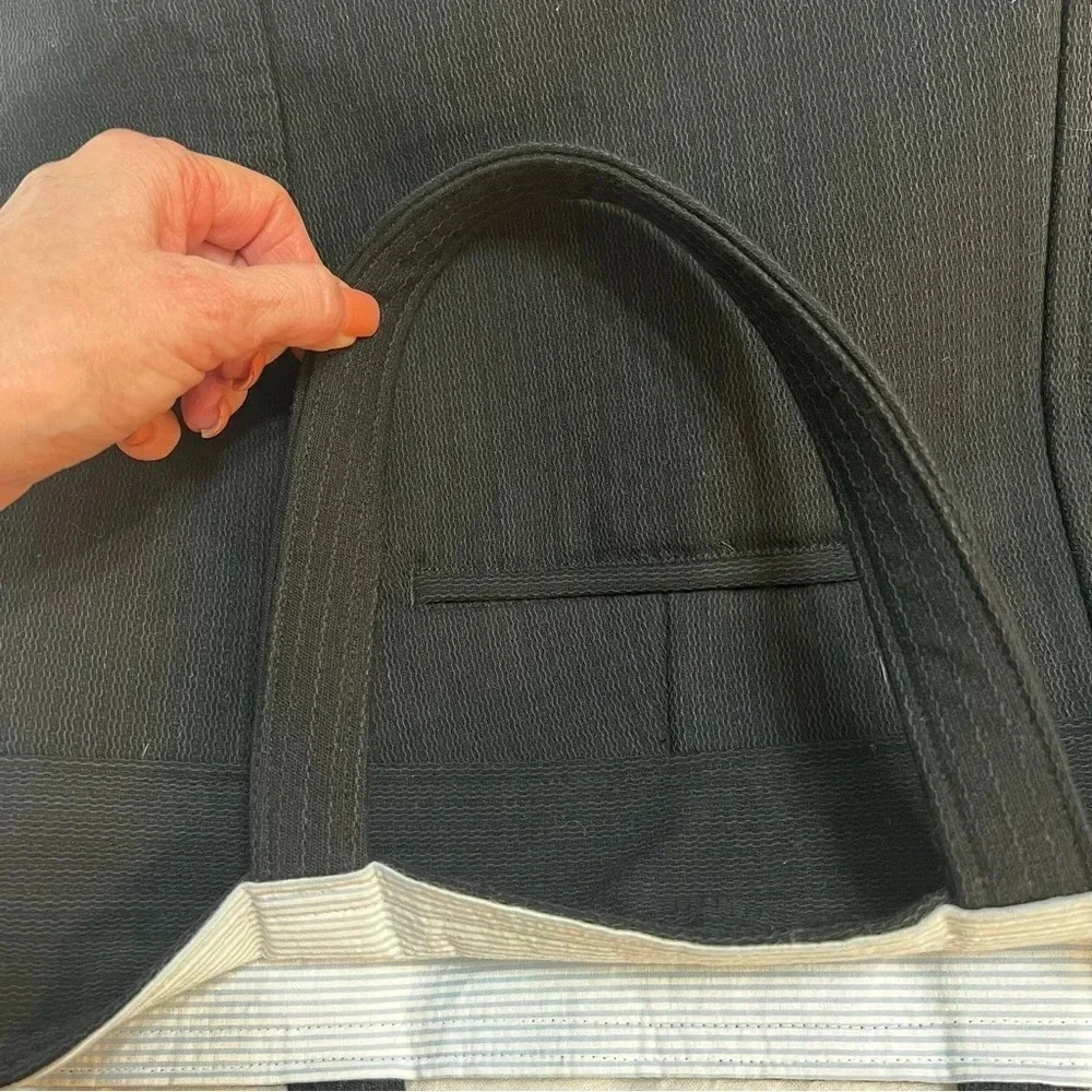 Handmade Handbag‎ made from Mens Black Dress Pants.
